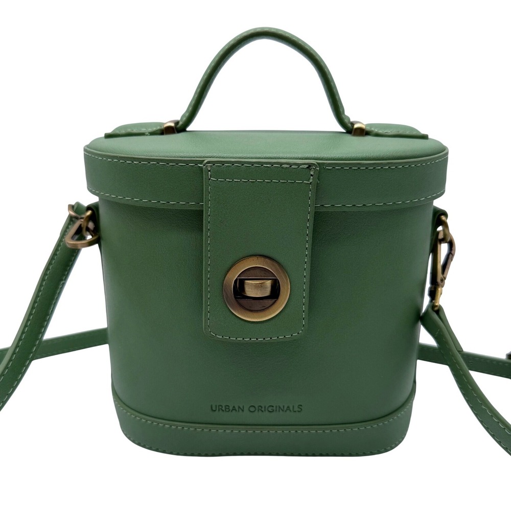 Urban Originals Green Vegan Leather Bucket Bag Crossbody Vanity Case Top Handle